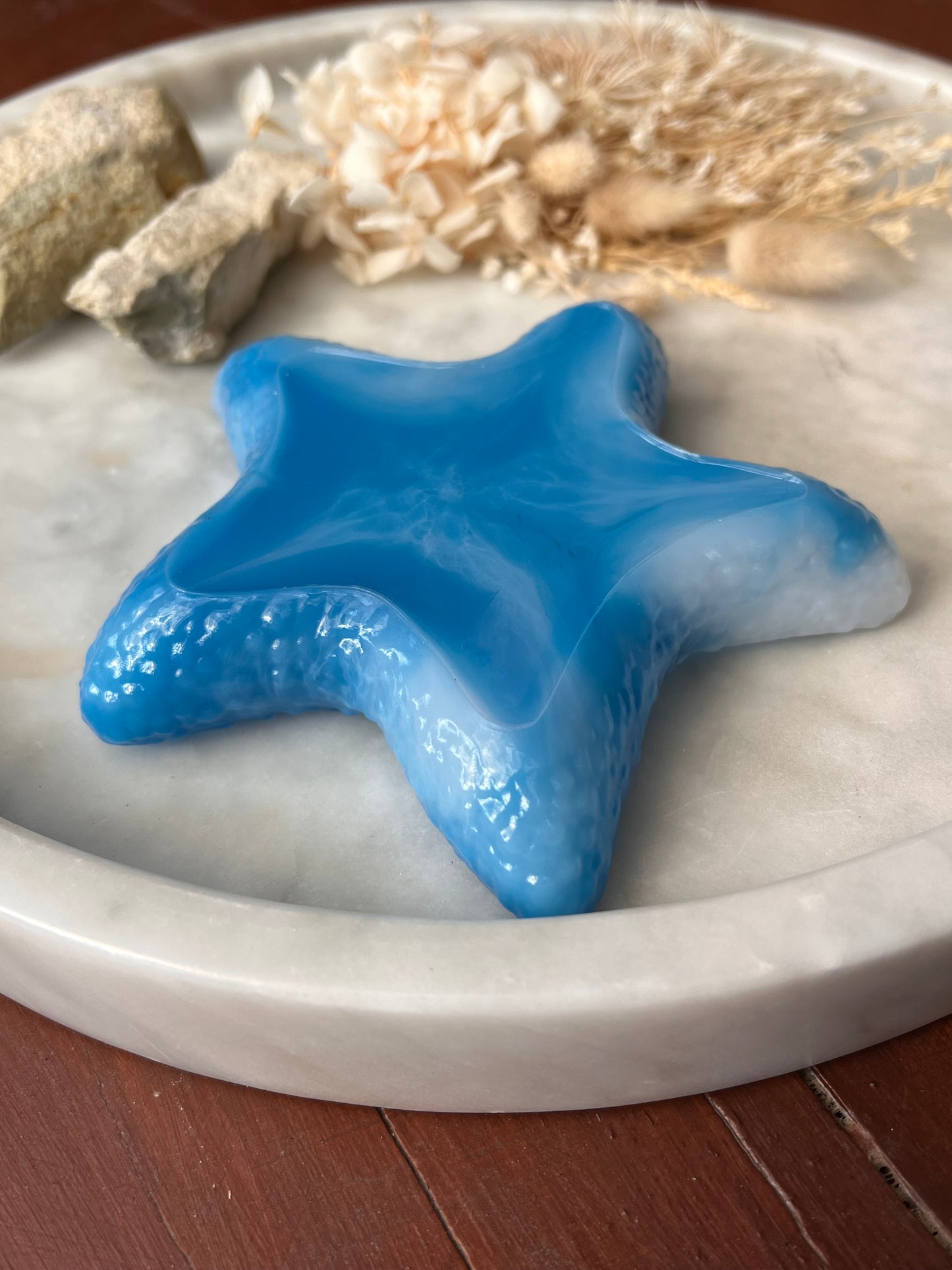 Blue & White Starfish Tray