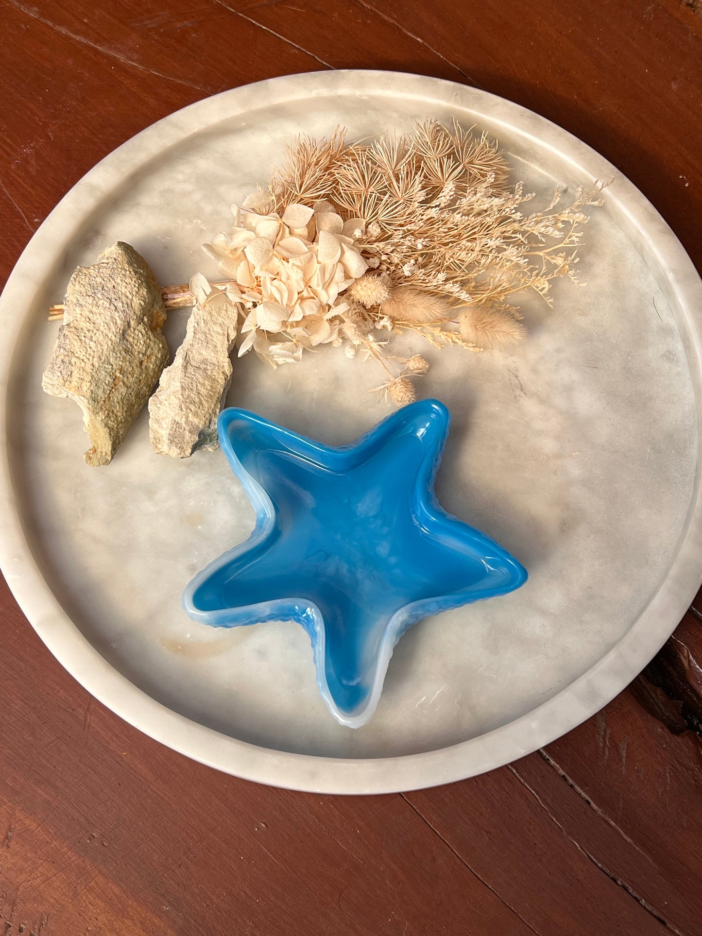 Blue & White Starfish Tray