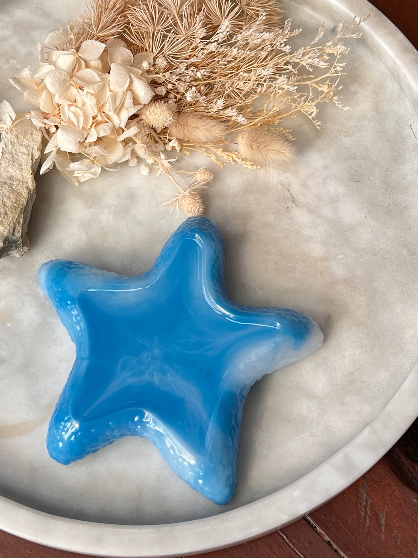 Blue & White Starfish Tray