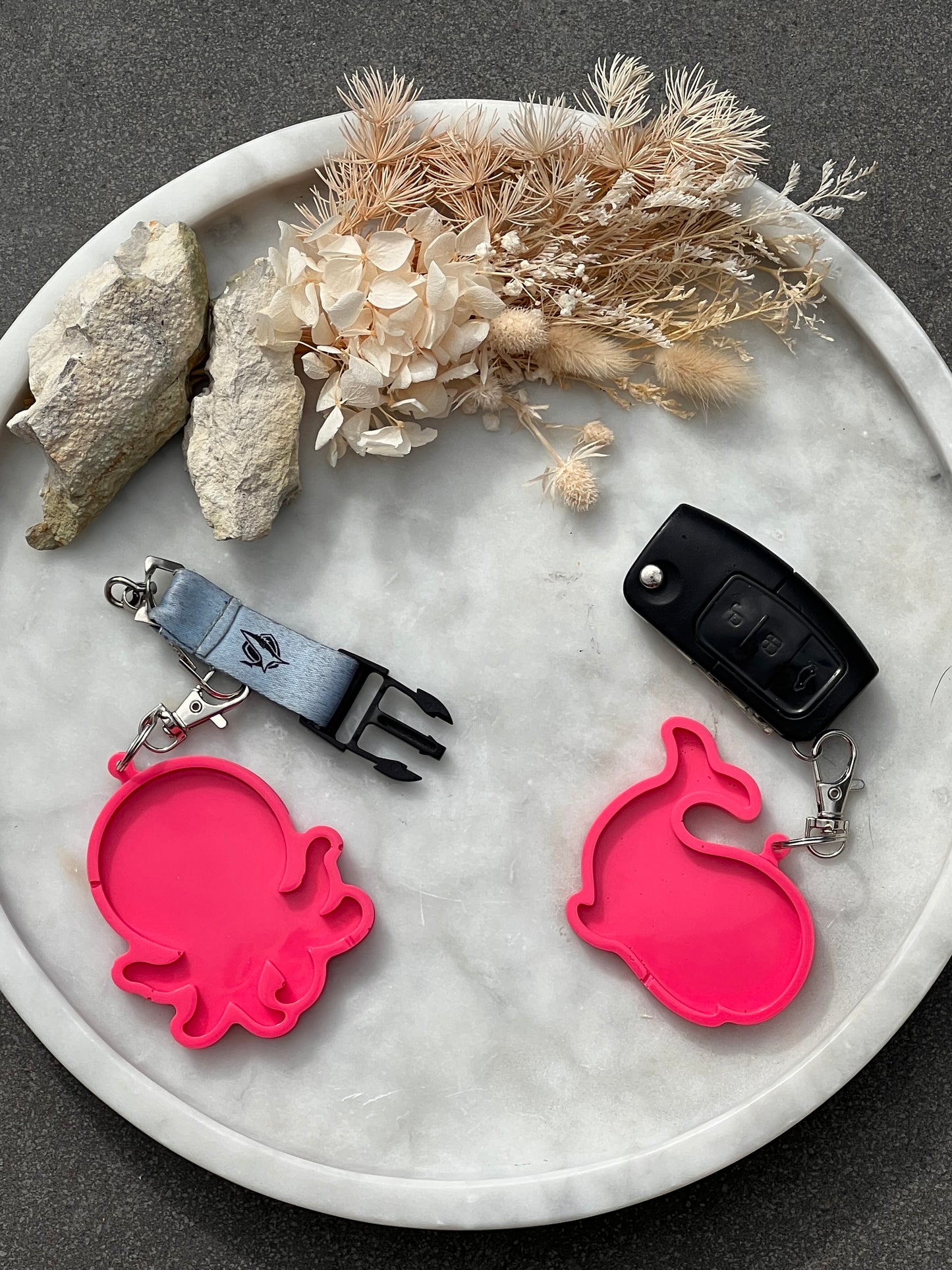 Pink Octopus & Whale XL Keychains