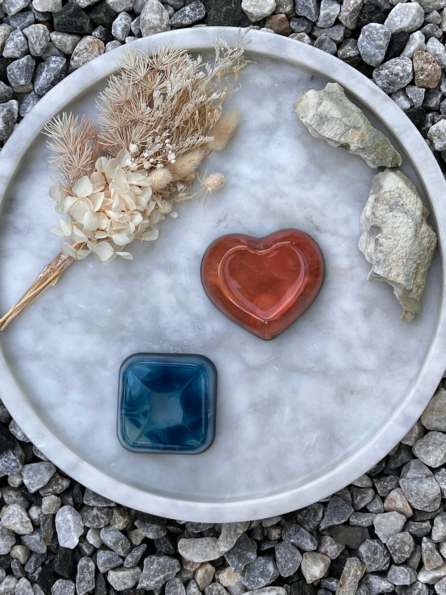 2 Marbled Trinket Trays